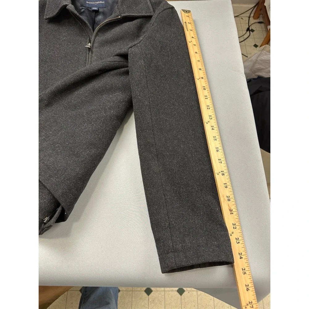Banana Republic Mens Charcoal Gray Wool Blend Full Zip Jacket Small 783468-00
